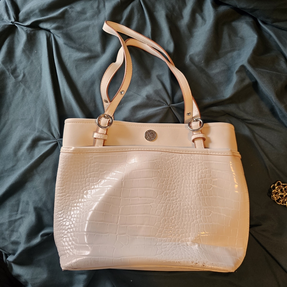 Anne Klein White Tote Bag